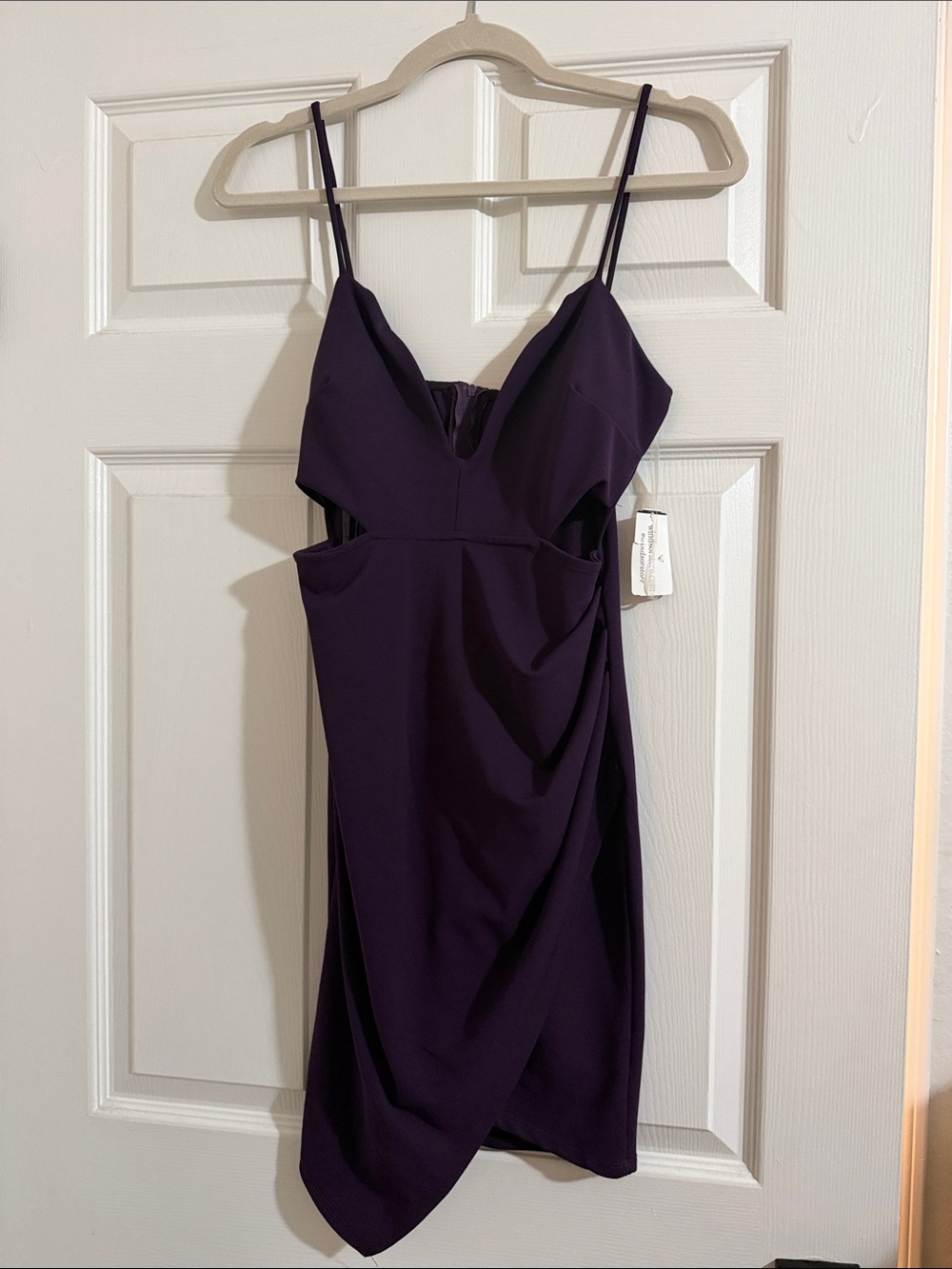 Windsor Purple Spaghetti Strap Cutout Dress